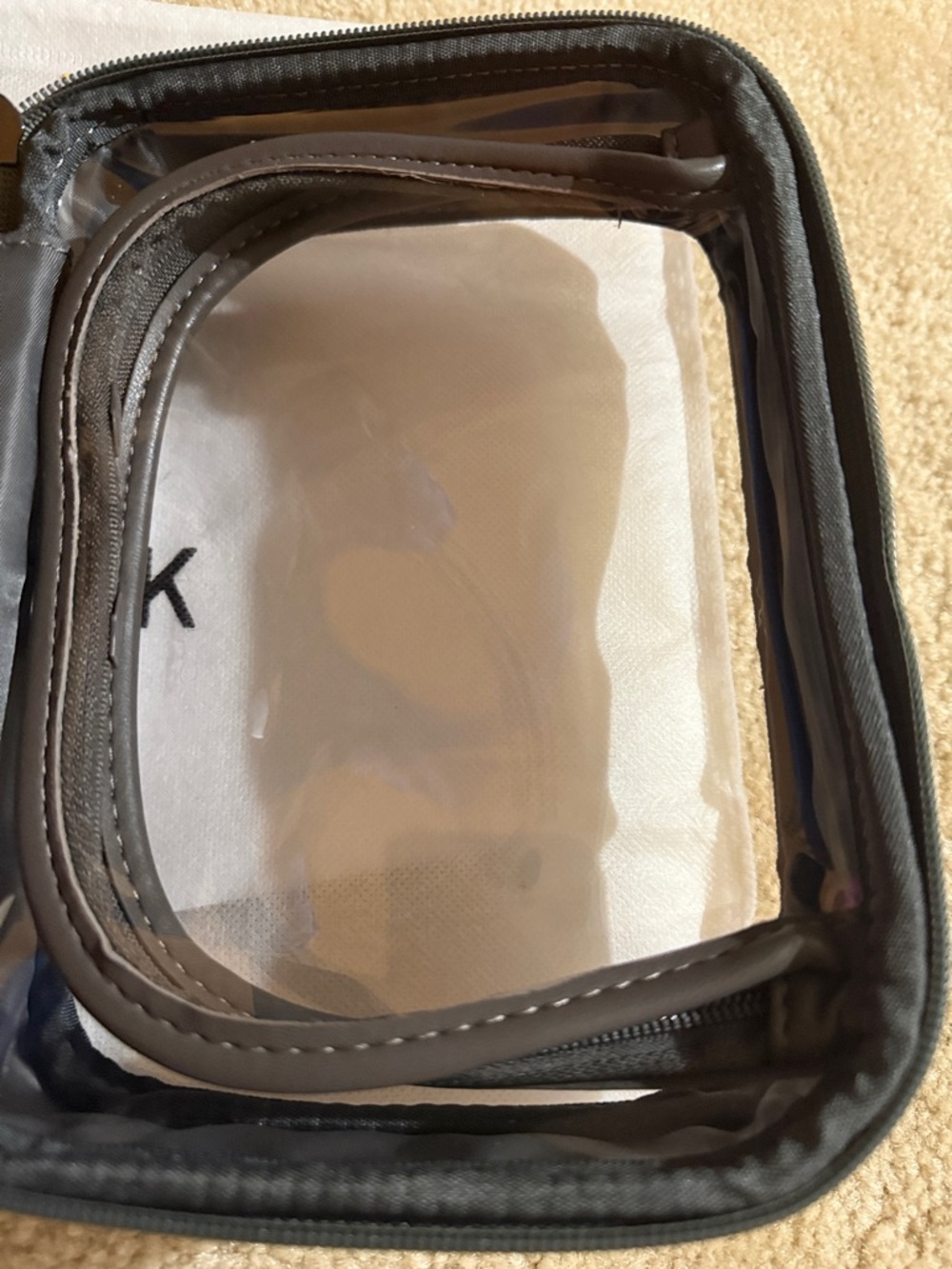 New CALPAK Small Clear Cosmetic Travel Case - Steel - Picture 5 of 13